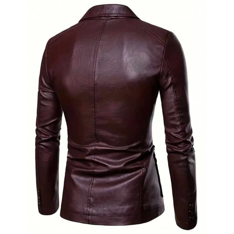 Mens Vintage Faux Leather Jacket CF2168935Bx
