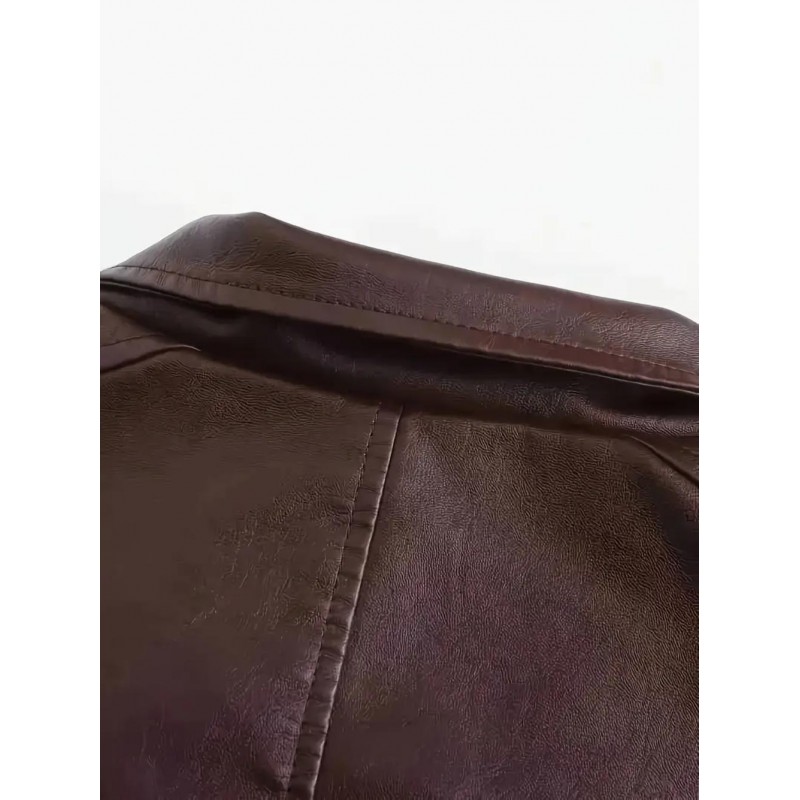 Mens Vintage Faux Leather Jacket CF2168935Bx