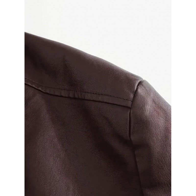Mens Vintage Faux Leather Jacket CF2168935Bx