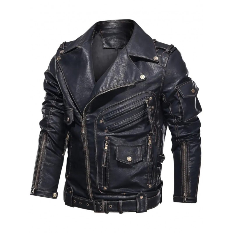 Mens Casual PU Leather Bomber Jacket QE112229B