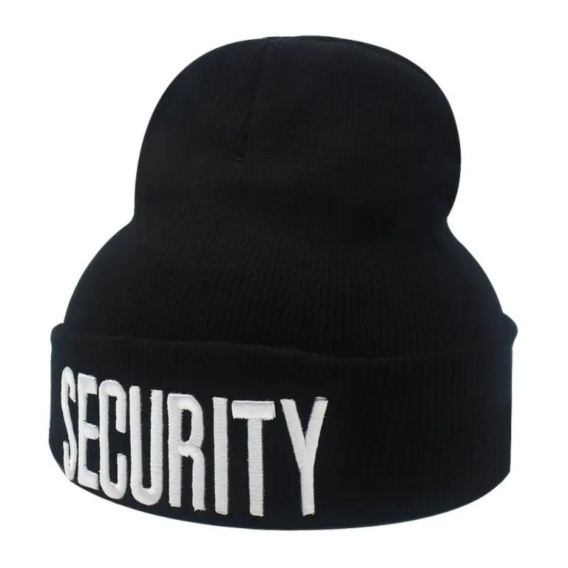 SECURITY Black Cuffed Knitted Beanie WC632794