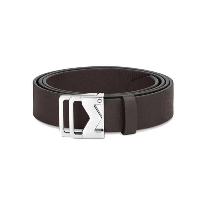 Montblanc Grainy Ebony Reversible Mens Belt 198642...